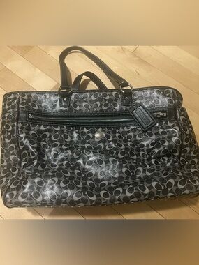 Coach Black and Charcoal Signature Diaper bag/Tote